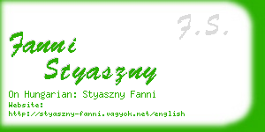 fanni styaszny business card